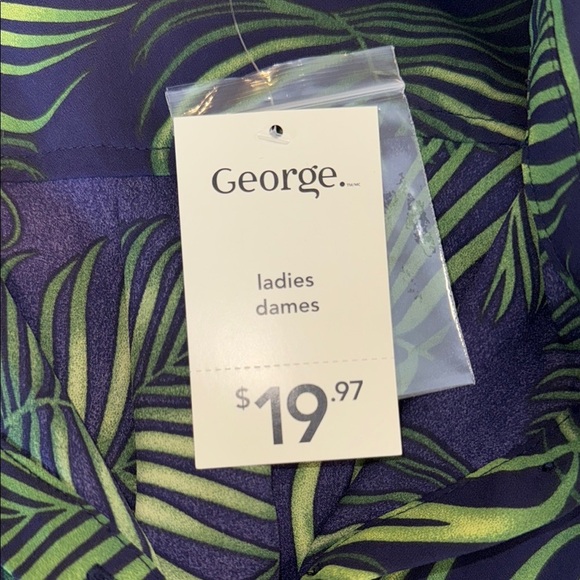 George Navy and Green Leaf Print Tunic - Picture 9 of 12